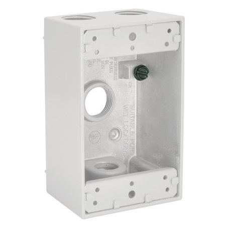 HUBBELL Wallplate Box Wht 1G 4Ct 1/2In 5321-1